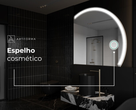 Espelho LED Elegante em Forma de Meia-Lua - Para Casa de Banho Q222 #6