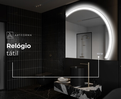 Espelho LED Elegante em Forma de Meia-Lua - Para Casa de Banho Q222 #9