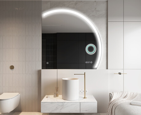 Espelho LED Elegante em Forma de Meia-Lua - Para Casa de Banho Q222 #10