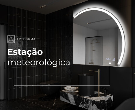 Espelho LED Elegante em Forma de Meia-Lua - Para Casa de Banho Q222 #7