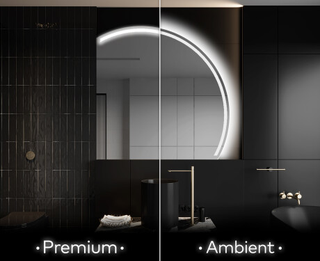 Espelho LED Elegante em Forma de Meia-Lua - Para Casa de Banho Q223