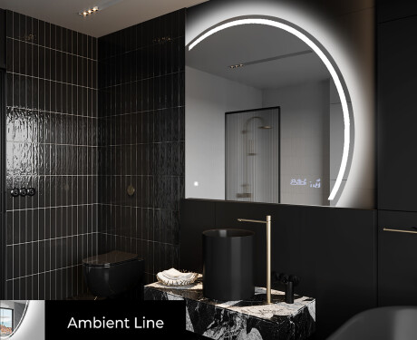 Espelho LED Elegante em Forma de Meia-Lua - Para Casa de Banho Q223 #3