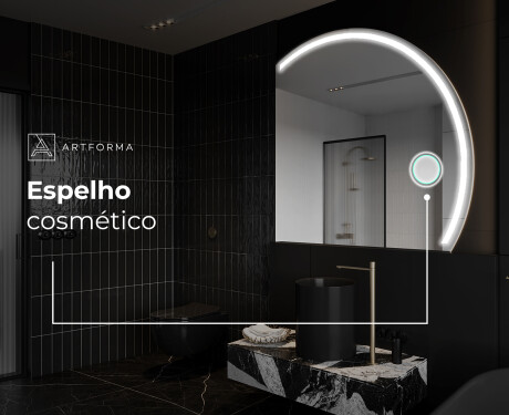 Espelho LED Elegante em Forma de Meia-Lua - Para Casa de Banho Q223 #6