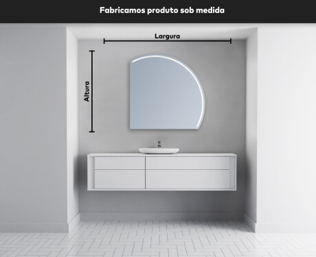 Espelho LED Elegante em Forma de Meia-Lua - Para Casa de Banho Q223 #4