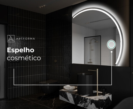 Espelho LED Elegante em Forma de Meia-Lua - Para Casa de Banho Q223 #5