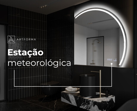 Espelho LED Elegante em Forma de Meia-Lua - Para Casa de Banho Q223 #7