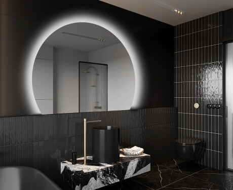Espelho LED Elegante em Forma de Meia-Lua - Para Casa de Banho W221