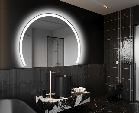 Espelho LED Elegante em Forma de Meia-Lua - Para Casa de Banho W222