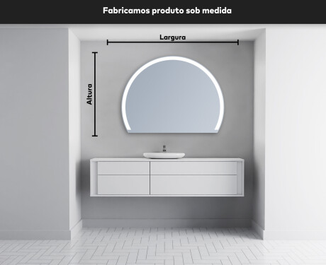 Espelho LED Elegante em Forma de Meia-Lua - Para Casa de Banho W222 #5