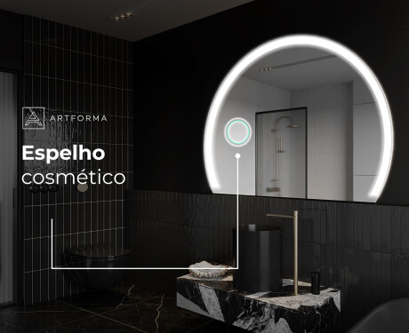 Espelho LED Elegante em Forma de Meia-Lua - Para Casa de Banho W222 #6