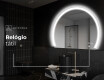 Espelho LED Elegante em Forma de Meia-Lua - Para Casa de Banho W222 #9