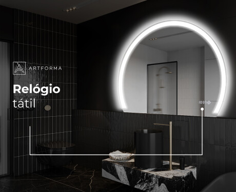 Espelho LED Elegante em Forma de Meia-Lua - Para Casa de Banho W222 #9