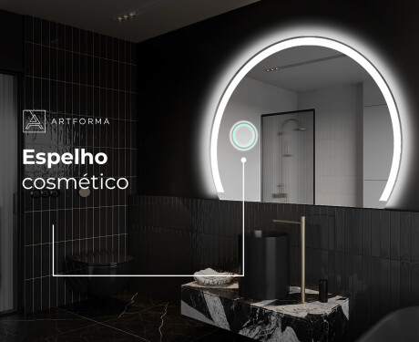 Espelho LED Elegante em Forma de Meia-Lua - Para Casa de Banho W222 #5