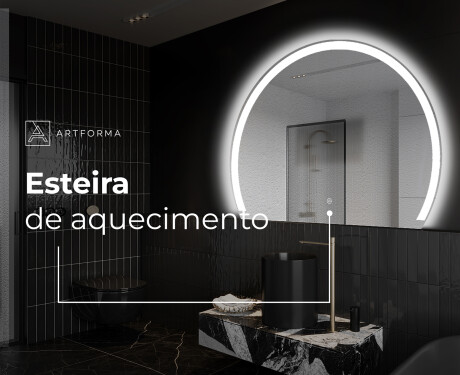 Espelho LED Elegante em Forma de Meia-Lua - Para Casa de Banho W222 #9