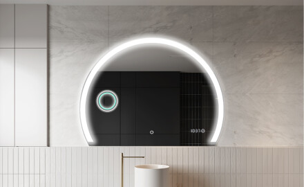 Espelho LED Elegante em Forma de Meia-Lua - Para Casa de Banho W222
