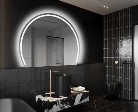 Espelho LED Elegante em Forma de Meia-Lua - Para Casa de Banho W223