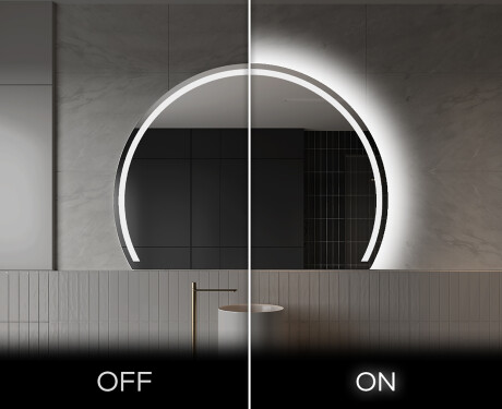 Espelho LED Elegante em Forma de Meia-Lua - Para Casa de Banho W223 #3