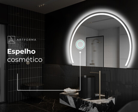 Espelho LED Elegante em Forma de Meia-Lua - Para Casa de Banho W223 #5
