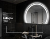 Espelho LED Elegante em Forma de Meia-Lua - Para Casa de Banho W223 #8