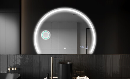 Espelho LED Elegante em Forma de Meia-Lua - Para Casa de Banho W223
