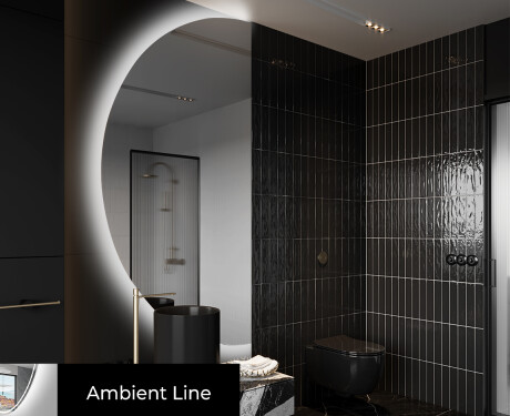 Espelho LED Elegante em Forma de Meia-Lua - Para Casa de Banho D221