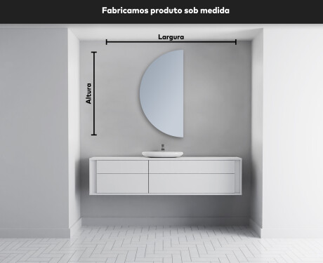 Espelho LED Elegante em Forma de Meia-Lua - Para Casa de Banho D221 #4