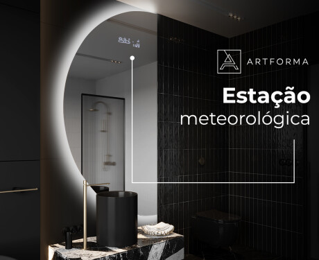 Espelho LED Elegante em Forma de Meia-Lua - Para Casa de Banho D221 #6