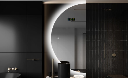 Espelho LED Elegante em Forma de Meia-Lua - Para Casa de Banho D221