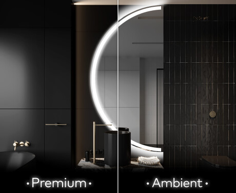 Espelho LED Elegante em Forma de Meia-Lua - Para Casa de Banho D222