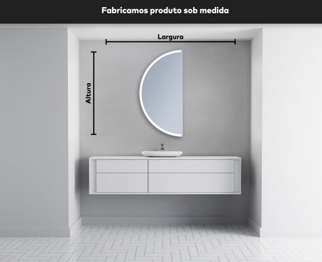 Espelho LED Elegante em Forma de Meia-Lua - Para Casa de Banho D222 #4