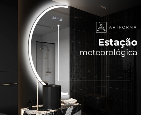 Espelho LED Elegante em Forma de Meia-Lua - Para Casa de Banho D222 #6