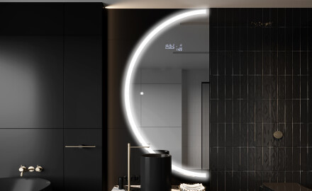 Espelho LED Elegante em Forma de Meia-Lua - Para Casa de Banho D222