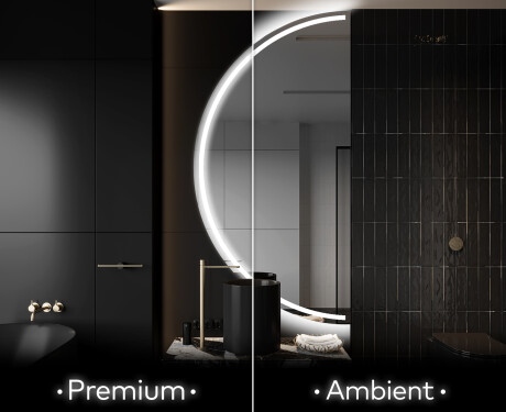 Espelho LED Elegante em Forma de Meia-Lua - Para Casa de Banho D223