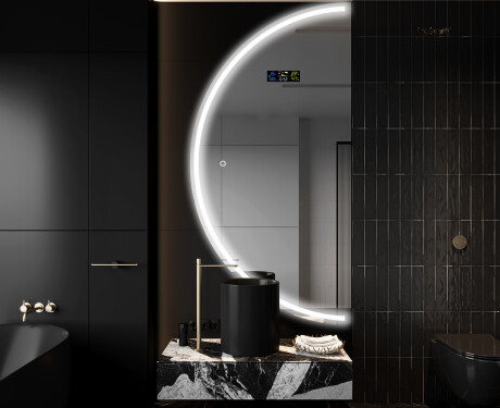 Espelho LED Elegante em Forma de Meia-Lua - Para Casa de Banho D223 #9