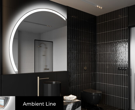 Espelho LED Elegante em Forma de Meia-Lua - Para Casa de Banho X222