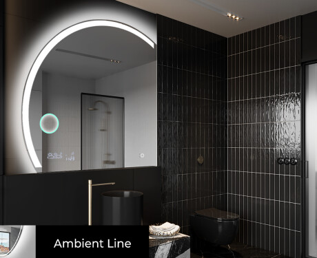 Espelho LED Elegante em Forma de Meia-Lua - Para Casa de Banho X222 #3