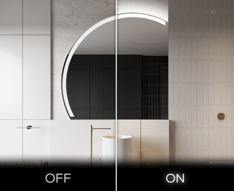 Espelho LED Elegante em Forma de Meia-Lua - Para Casa de Banho X222 #3