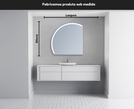Espelho LED Elegante em Forma de Meia-Lua - Para Casa de Banho X222 #4