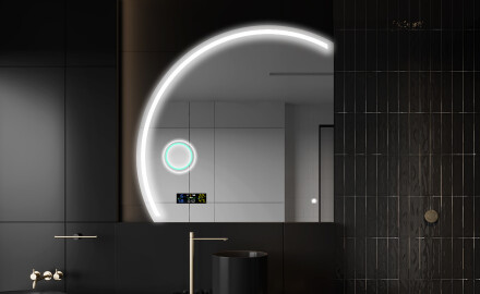 Espelho LED Elegante em Forma de Meia-Lua - Para Casa de Banho X223