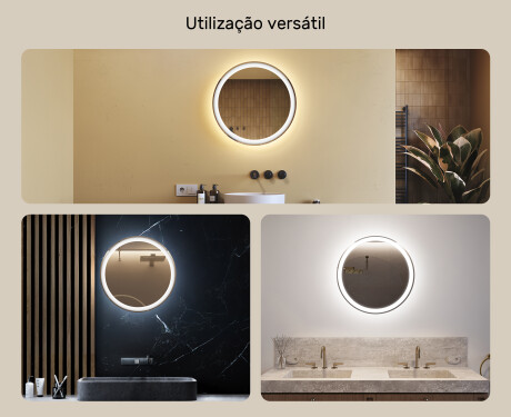 Espelho Redondo Com Luz LED 60cm com luz LED fria de 7000K, luz quente de 3000K ou luz neutra de 4500K #2