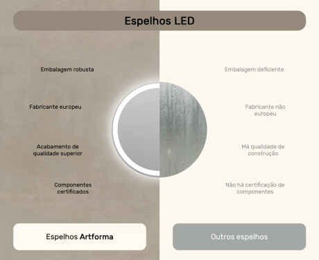 Espelho Redondo Com Luz LED 60cm com luz LED fria de 7000K, luz quente de 3000K ou luz neutra de 4500K #6