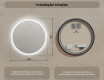 Espelho Redondo Com Luz LED 60cm com luz LED fria de 7000K, luz quente de 3000K ou luz neutra de 4500K #7