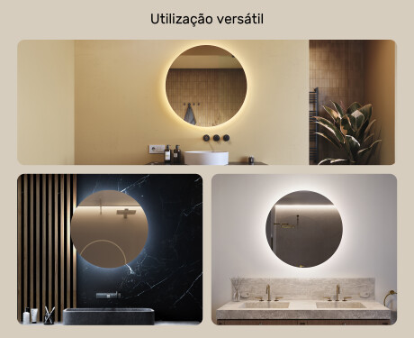 Espelho Redondo Com Luz LED 80cm com luz LED fria de 7000K, luz quente de 3000K ou luz neutra de 4500K #2