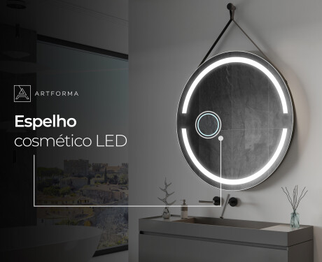 Espelho redondo pendurado com luz LED L118 #8