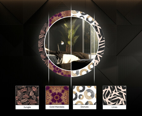 Espelho Decorativo Redondo Com Iluminação LED Para Sala De Estar - Donuts #6