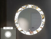 Espelho Decorativo Redondo Com Iluminação LED Para O Corredor - Golden Flowers #4