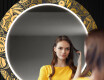 Espelho Decorativo Redondo Com Iluminação LED Para O Corredor - Ancient Pattern #12
