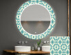 Espelho Decorativo Redondo Com Iluminação Led Para Casa De Banho - Abstract Seamless