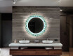 Espelho Decorativo Redondo Com Iluminação Led Para Casa De Banho - Abstract Seamless #12