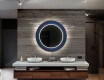 Espelho Decorativo Redondo Com Iluminação Led Para Casa De Banho - Blue Drawing #12